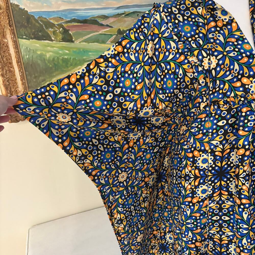 La DoubleJ Silk Kimono Caftan Dress Made In Italy With Mantero Dress - Picture 14 of 15